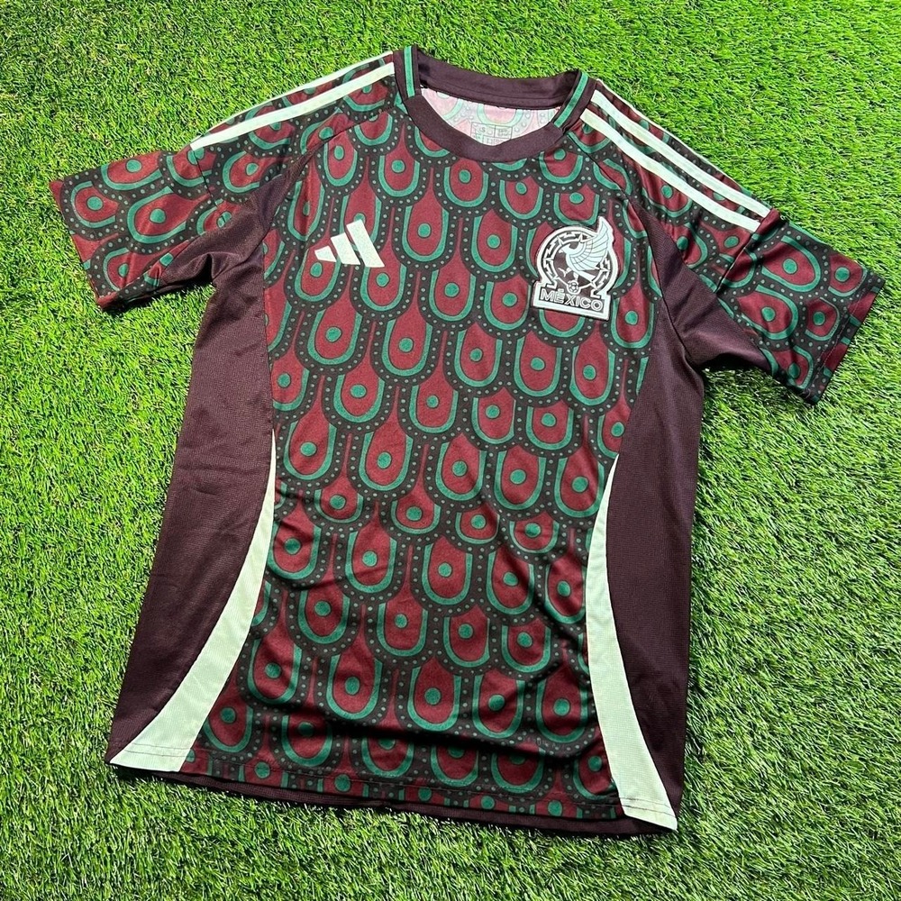 adidas Mexico 2024 Home Authentic Jersey Mens Small Maroon Green Soccer Futbol